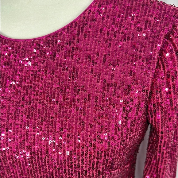 Eliza J Elegant Sequin Dress in Pink Size 4 - Picture 2 of 11